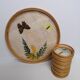 Butterfly rattan tray and coaster