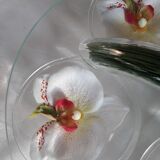 Cheese platter glass decoration orchids