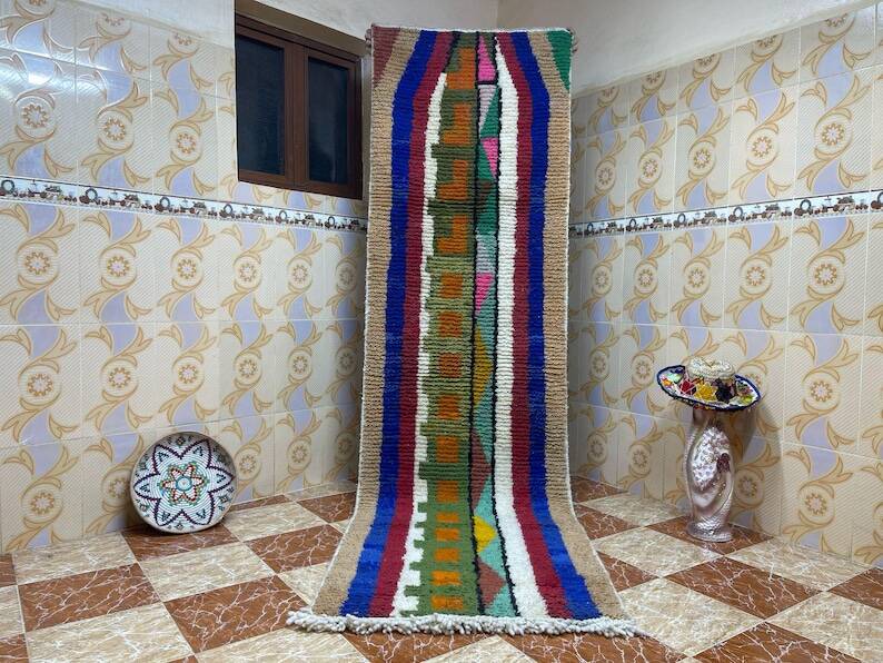 Handmade runner rug 300cm x 90cm