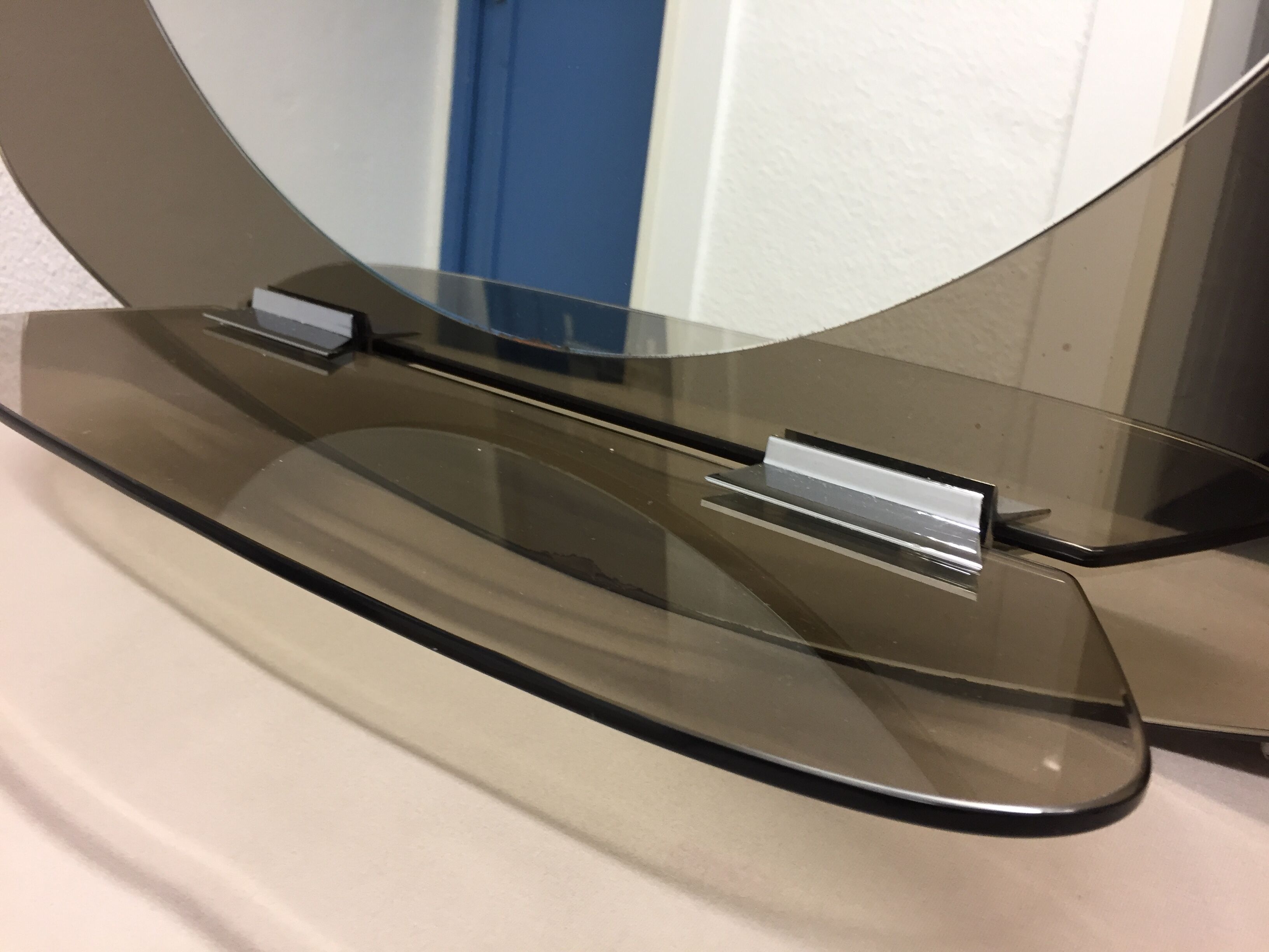 Mirror smoked ice design bright vintage 1970