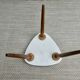 Wooden tripod plant holder and Formica imitating marble, 60s