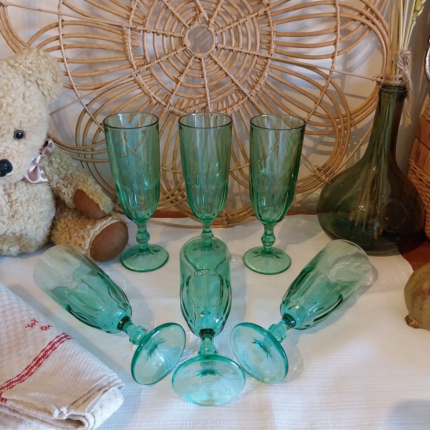 Vintage glass champagne flute