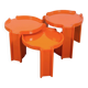 3 tables orange Giotto Stoppino pour Kartell, années 1960