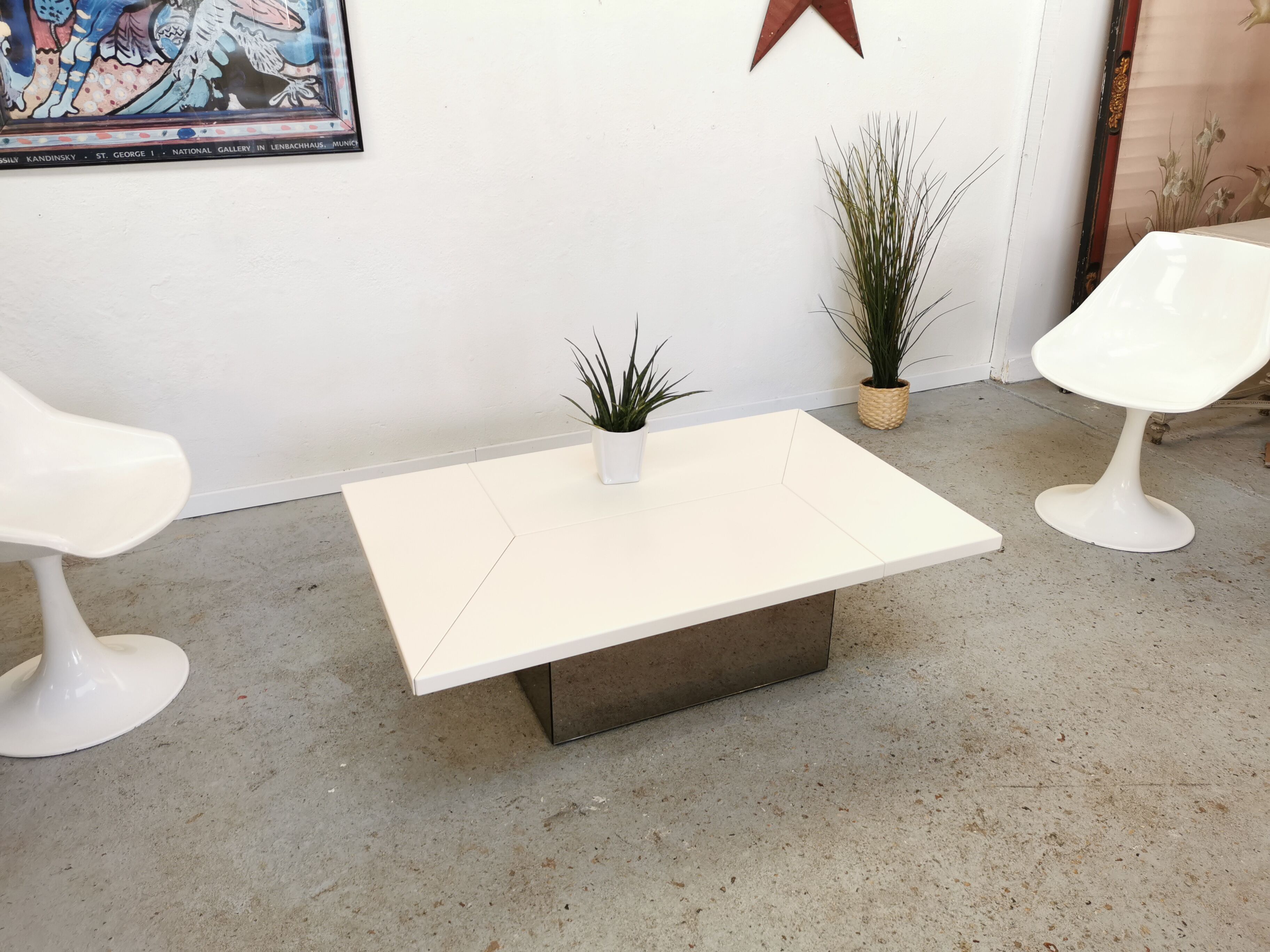 Table basse bar vintage Roches Bobois design Paul Michel 1970