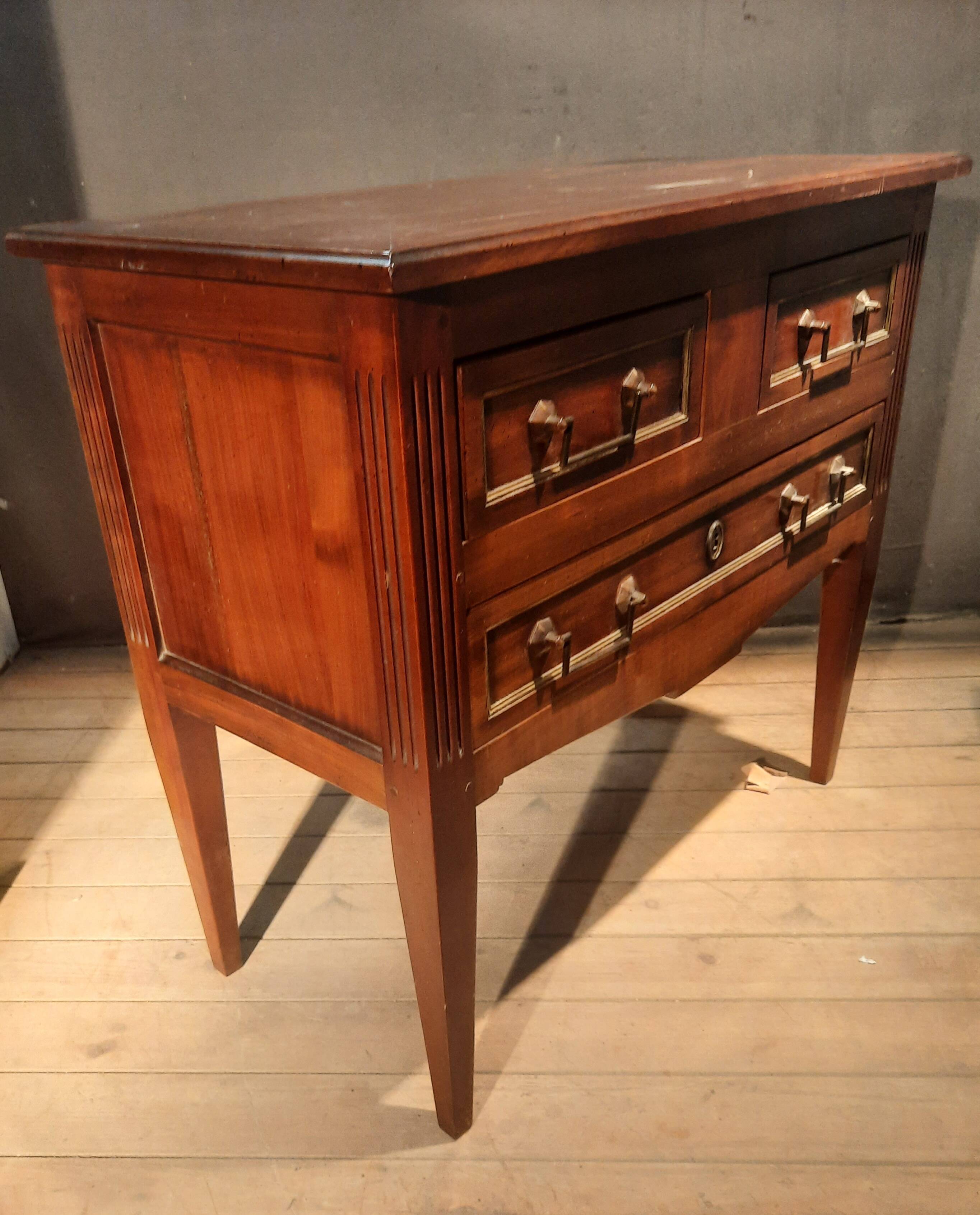 Directoire style wooden chest of drawers