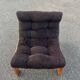 Vintage velvet and pine armchair 1970