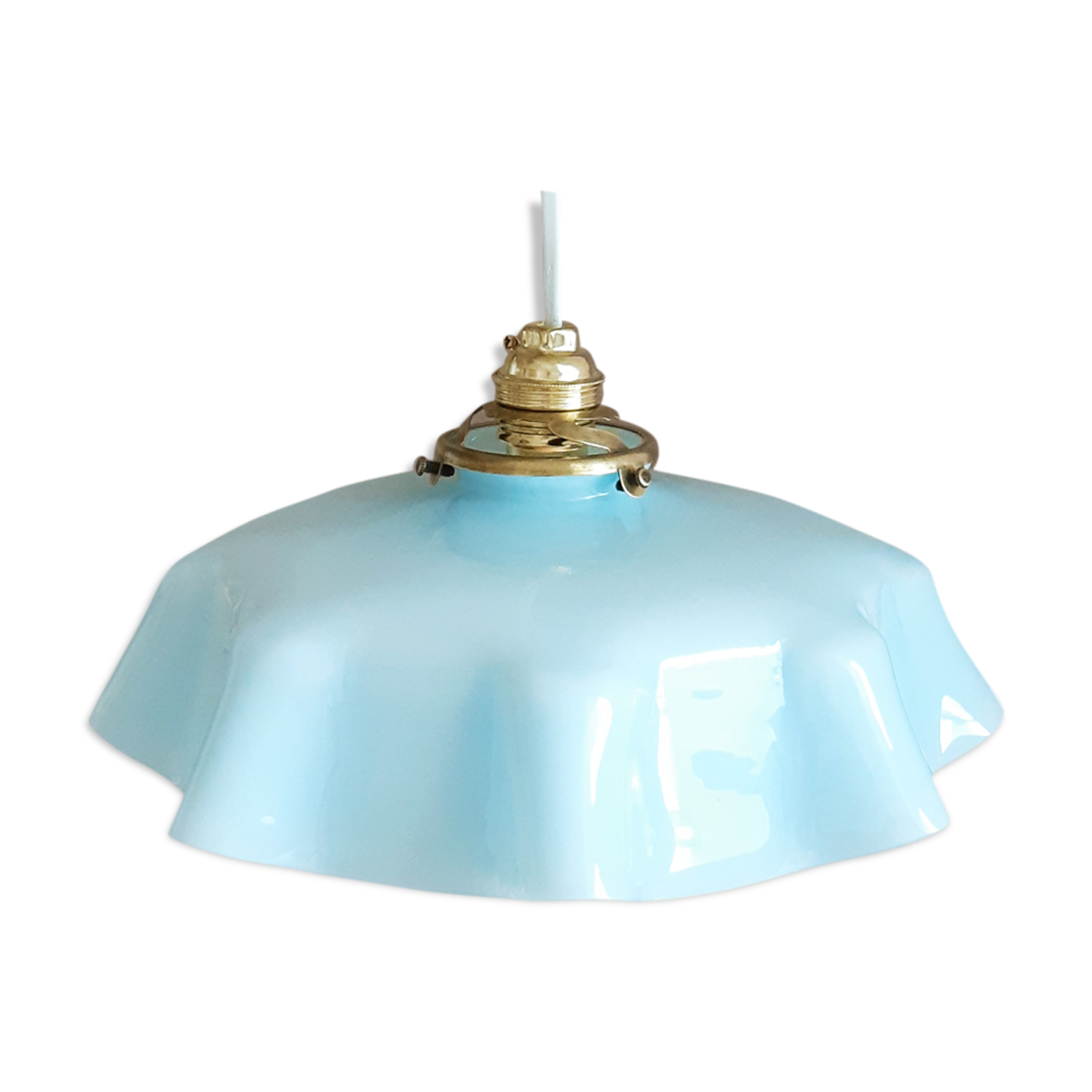 Suspension vintage en verre givré , vintage français