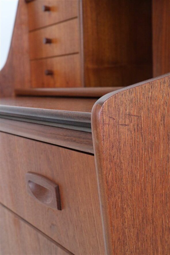 Mid-century teak bureau / secretary desk / Danish modern design / 1960s