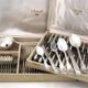 Christofle Vendôme Shell, 62-piece cutlery set, silver-plated knives.