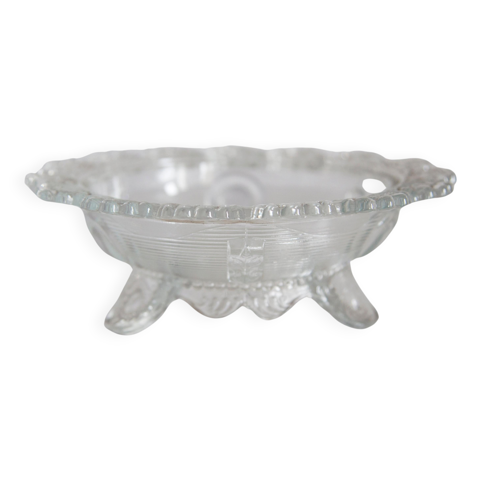 Vintage transparent glass bowl
