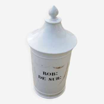 Ancien pot apothicaire en porcelaine : rob de sur