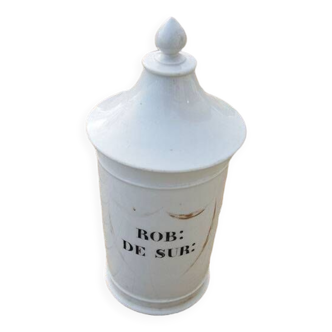 Ancien pot apothicaire en porcelaine : rob de sur