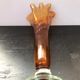 Former orange bullé glass vase col corolle - vintage transparent foot