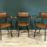 3 chaises / fauteuils en skai soudexvinyl