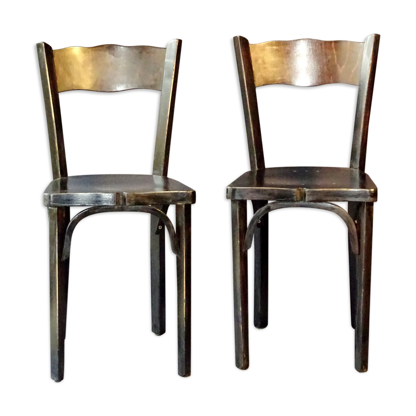 2 chairs BAUMANN 1970 black - Rare model, beautiful state