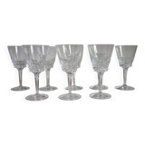 8 vintage Vannes crystal wine glasses