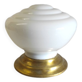 Lampe à poser globe opaline et métal doré - mid. XXéme