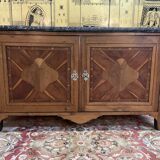 Louis XVI period low buffet in marquetry