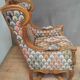 Bergere à oreilles en bois sculpté de style régence