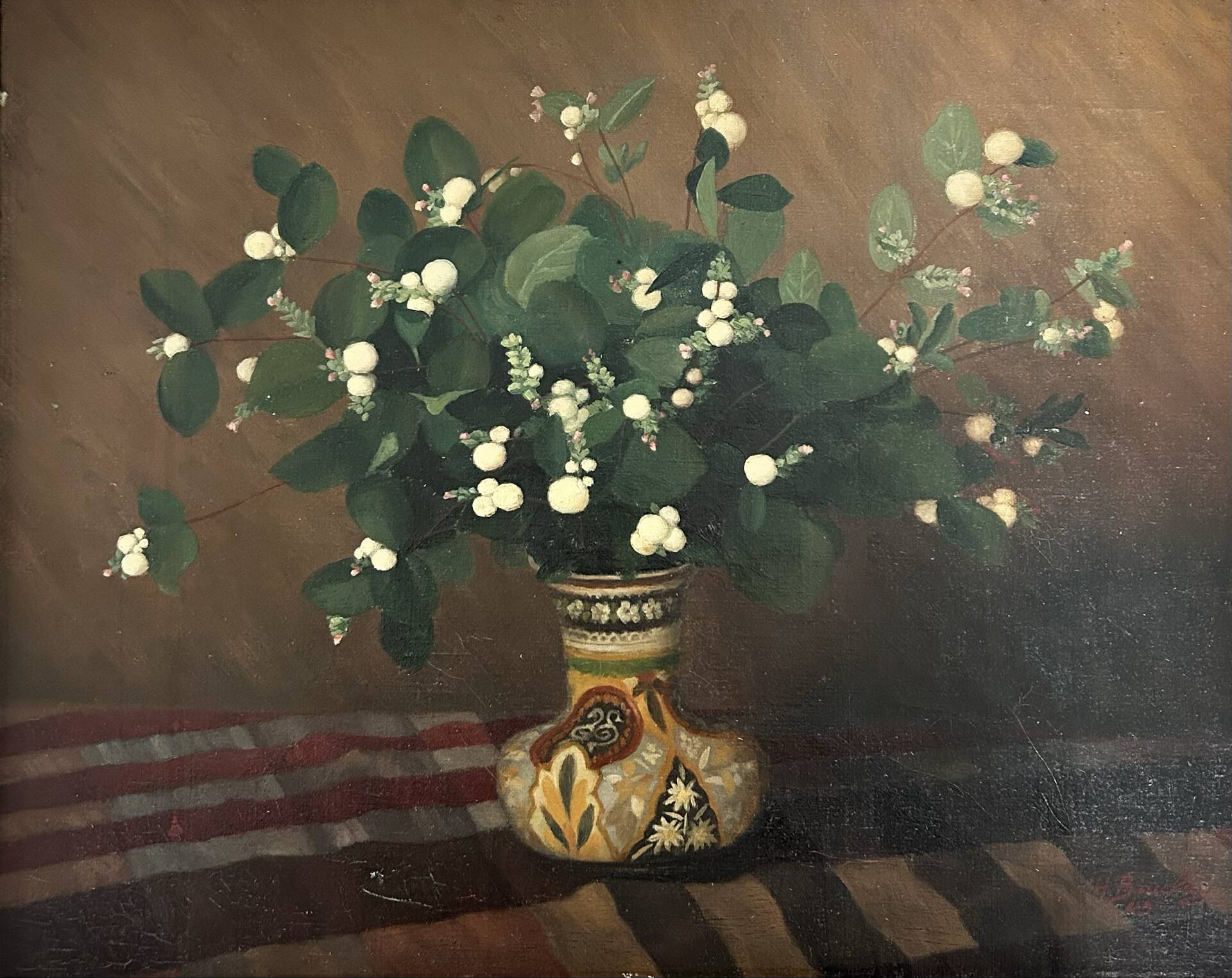 Antique painting signed H. Bauffay 1943