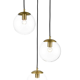 Set of three suspensions in glass and brass Limburg 70s