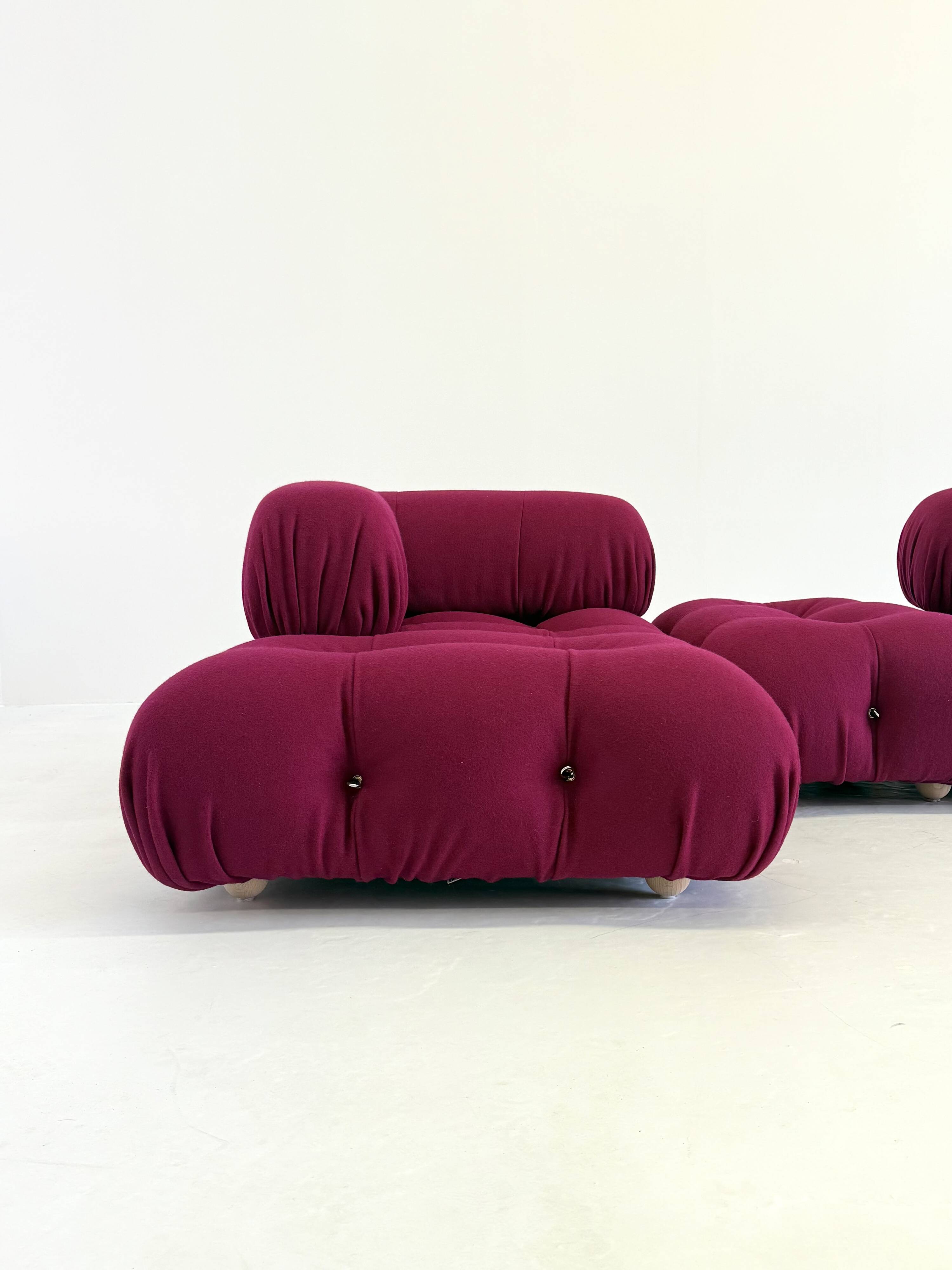 Camaleonda Modular Sofa in Bordeaux by Mario Bellini for B&B Italia