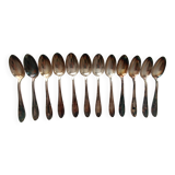 Box of 12 silver-plated metal teaspoons JM