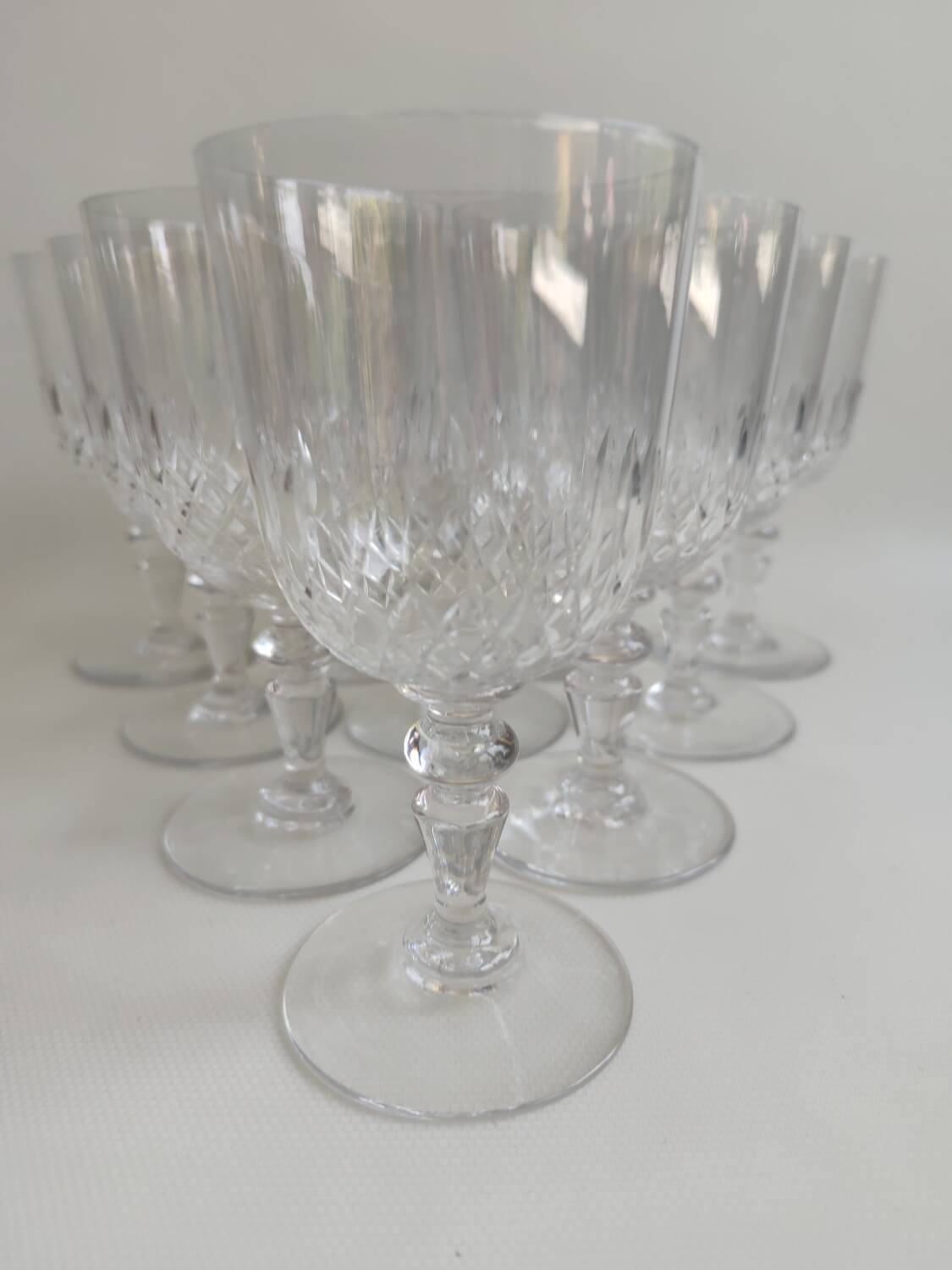 10 Baccarat crystal glasses, early 20th century