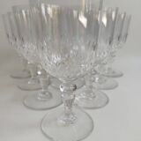 10 Large Baccarat Crystal Glasses, Early 20th Century.