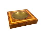 Cendriers en laiton et bois, briquet et boîte à cigares, italie 1970