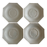 Set of 4 octagonal pearl plates Creil & Montereau 19th