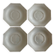 Set de 4 assiettes octogonales perles Creil & Montereau 19e