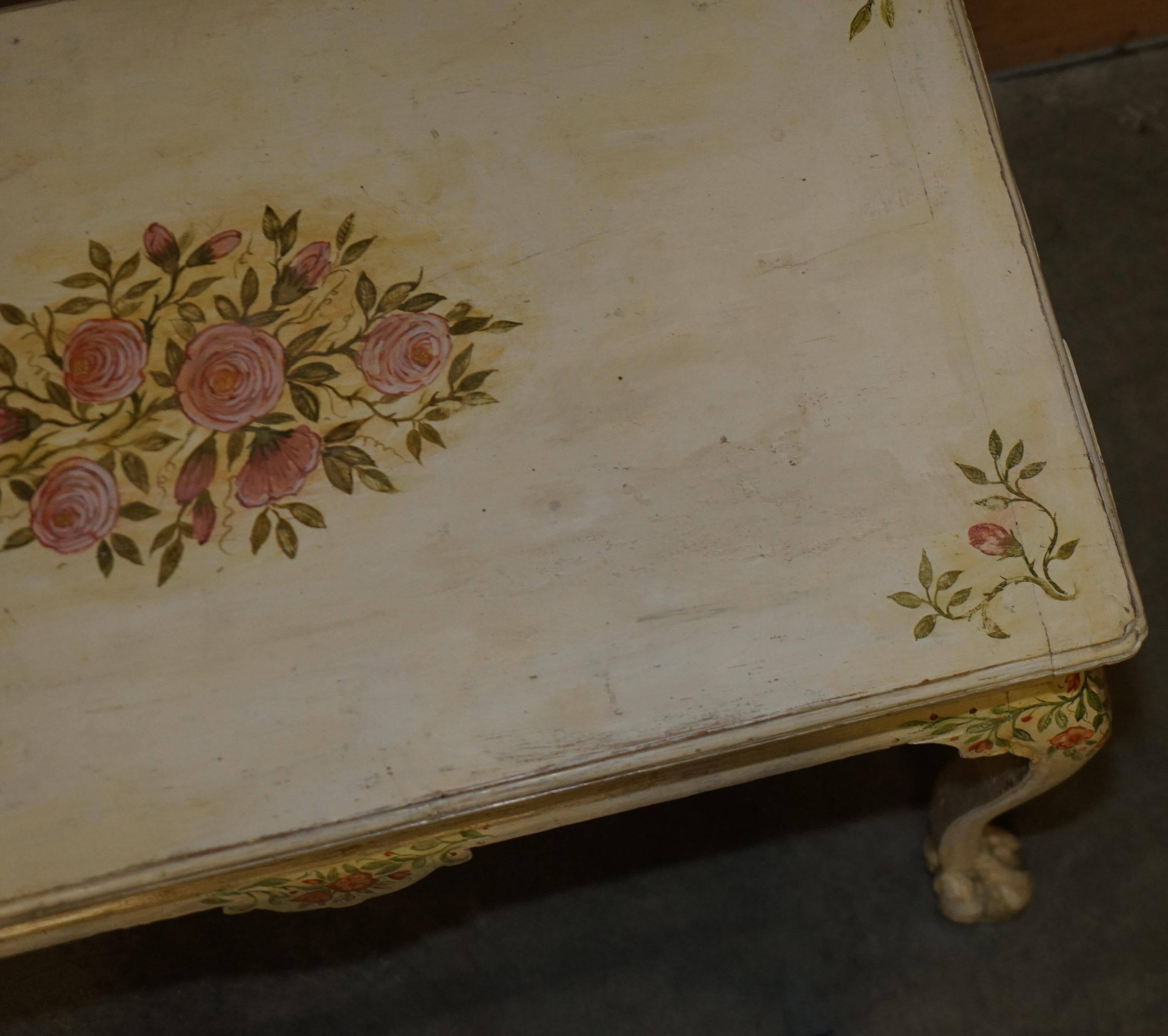 Victorian Georgian style bureau, hand-painted circa 1860.