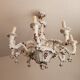 Large hand-painted gilded chandelier mangani ceramiche porcelain