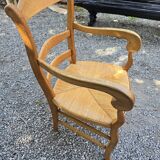 Oak straw armchair