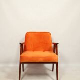 Scandinavian orange velvet armchair by Chierowski, 1962