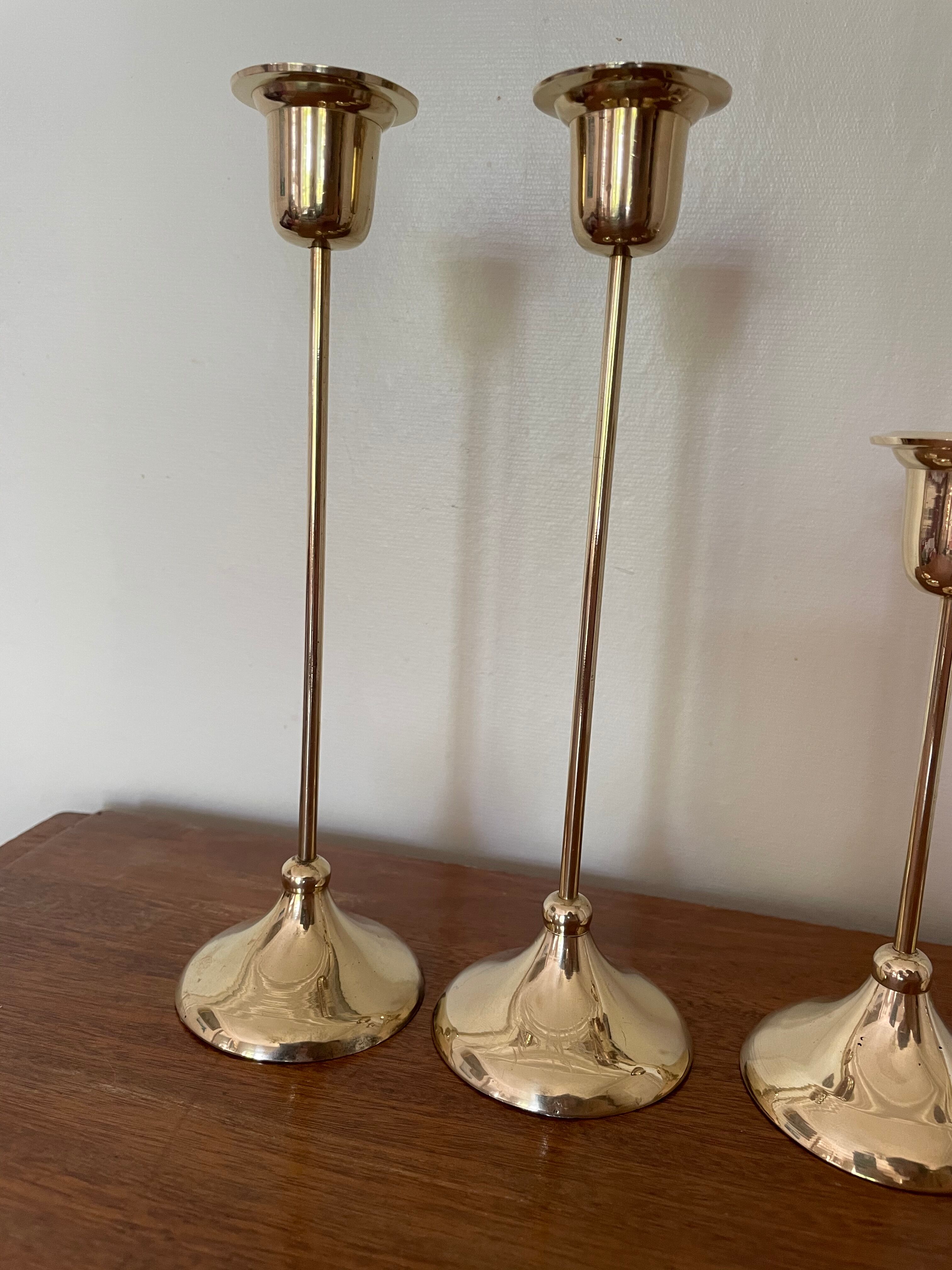 Gilded brass candlesticks