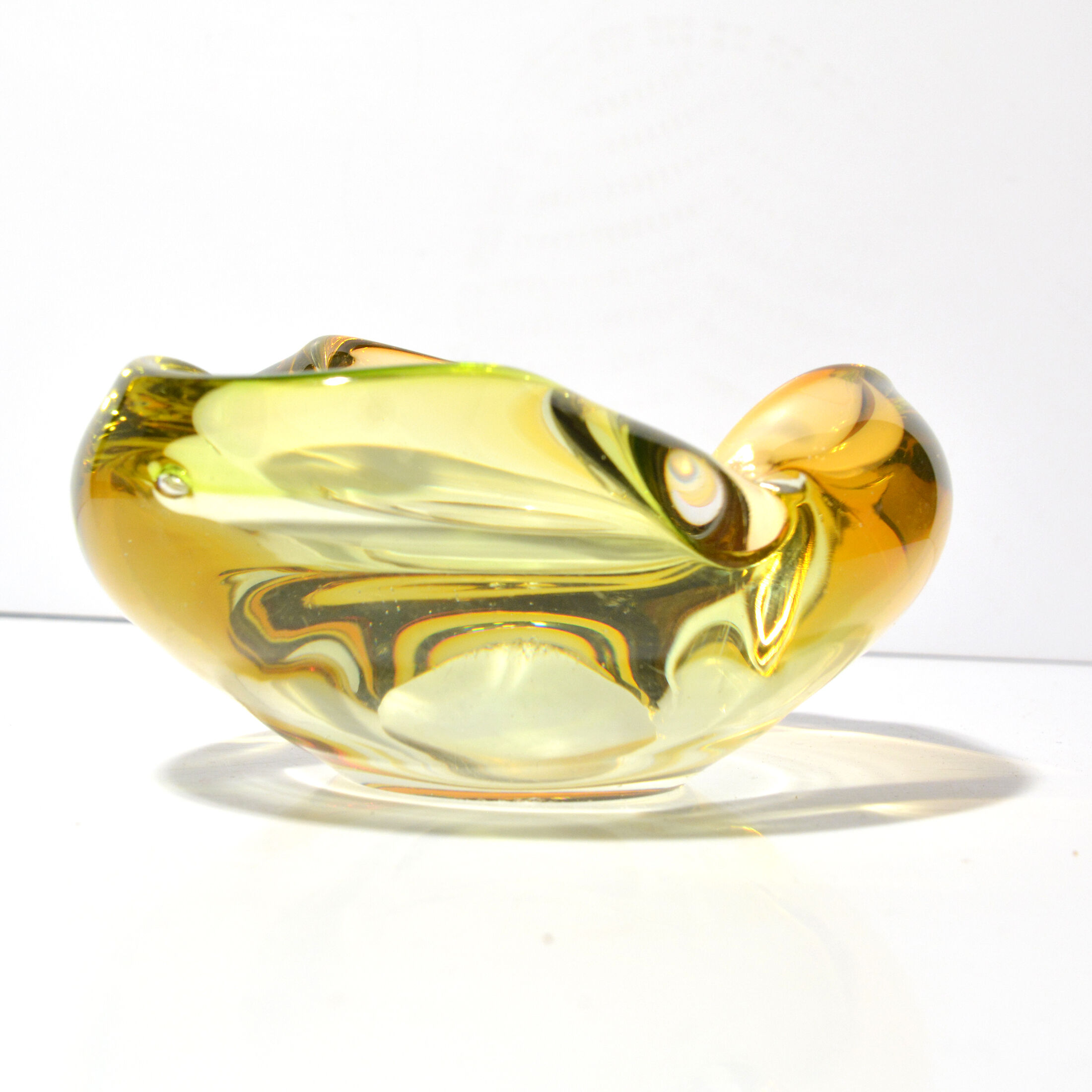 Glass ashtray, designed by E. Beranek, Skrdlovice, Czechoslovakia, 1960s