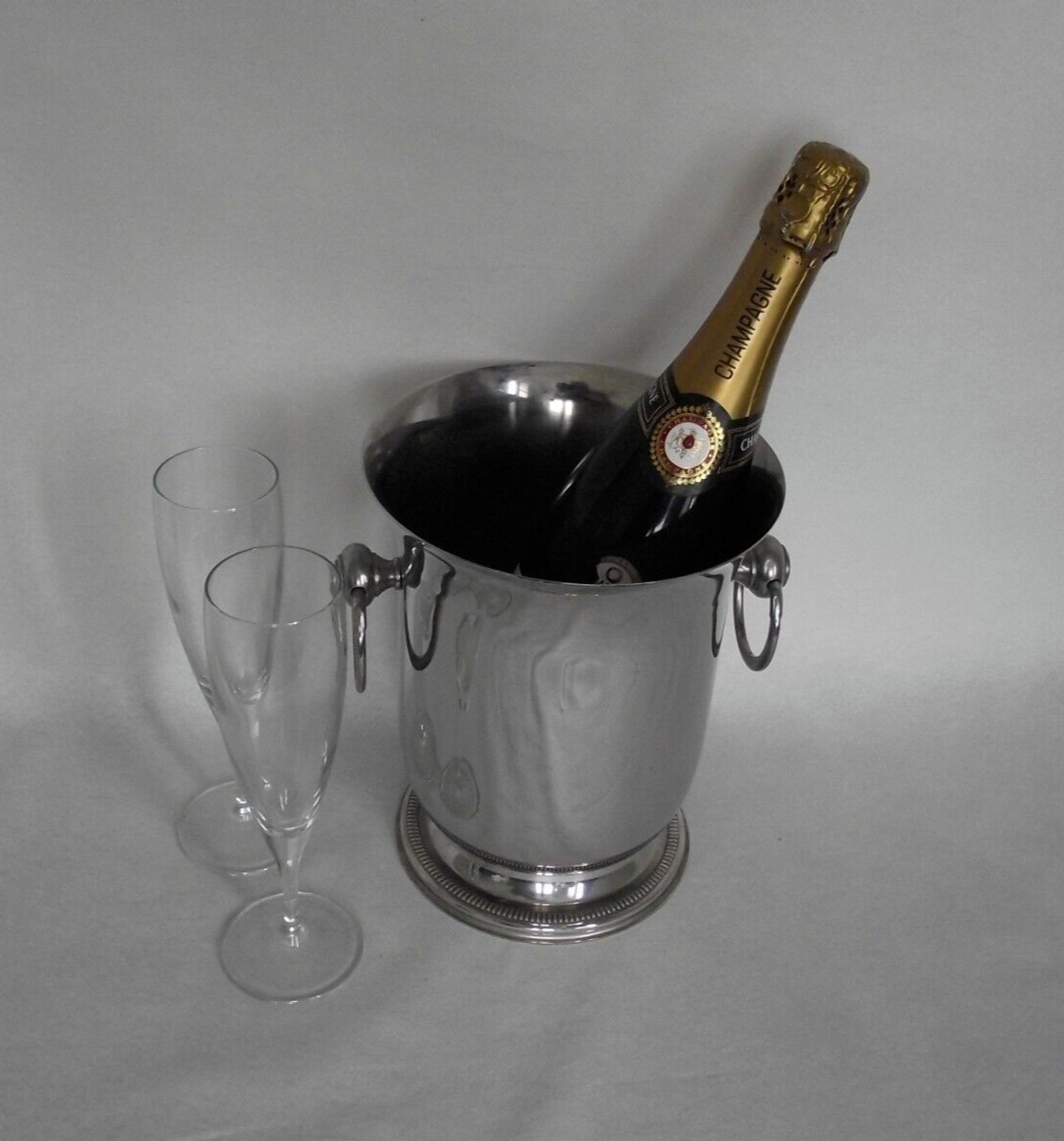 Seau à Champagne Jean Couzon Silver Inox avec poignées fixes 4428