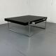 Bauhaus style black solid wood and tubular steel coffee table, Germany