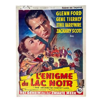 Affiche cinéma originale "L'énigme du lac noir" Gene Tierney, Glenn Ford 1951