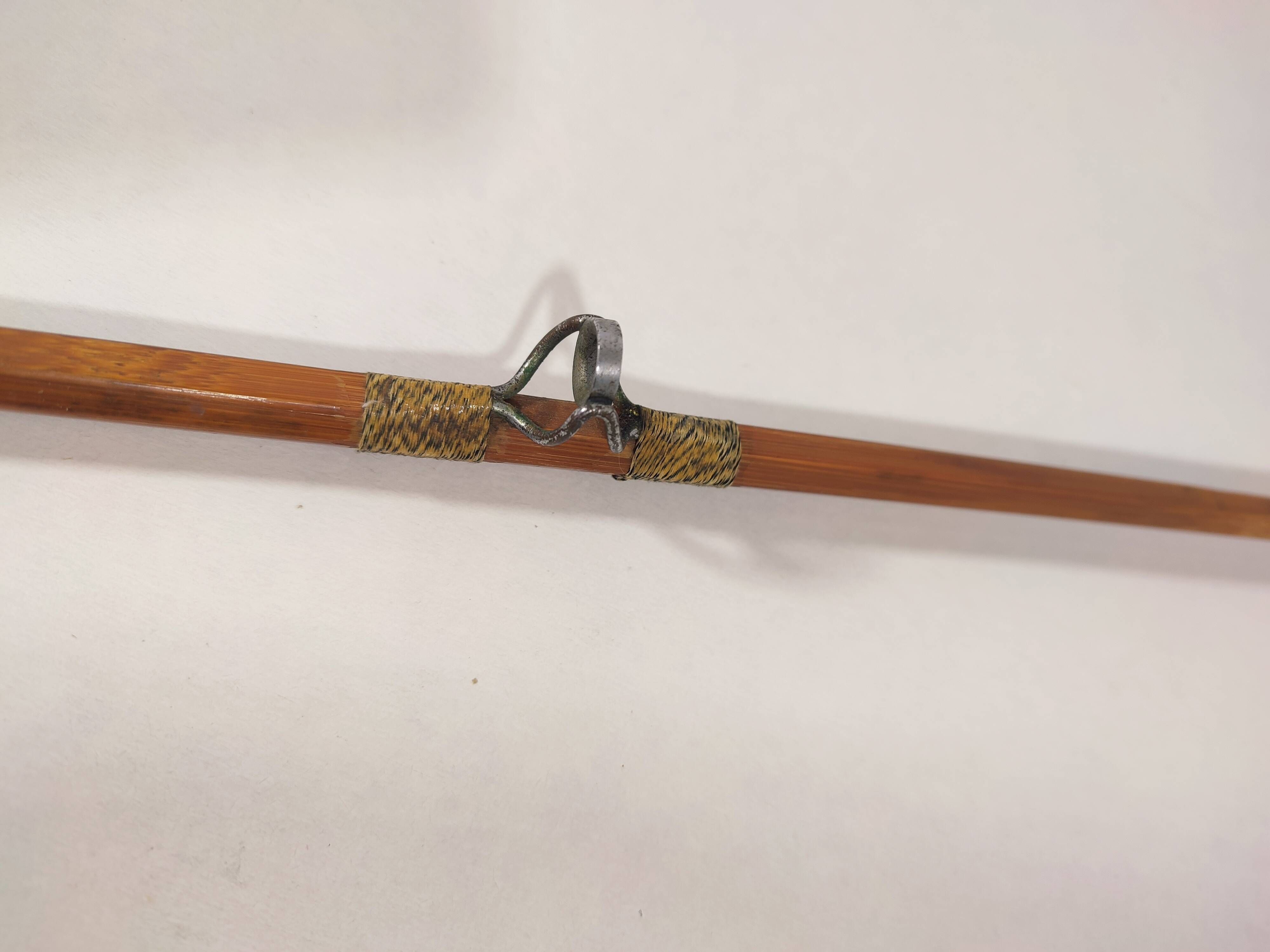 Ancienne Canne à Pêche En Bambou Refendu N°50 - 210 Cm, Occasion, Fonctionnelle