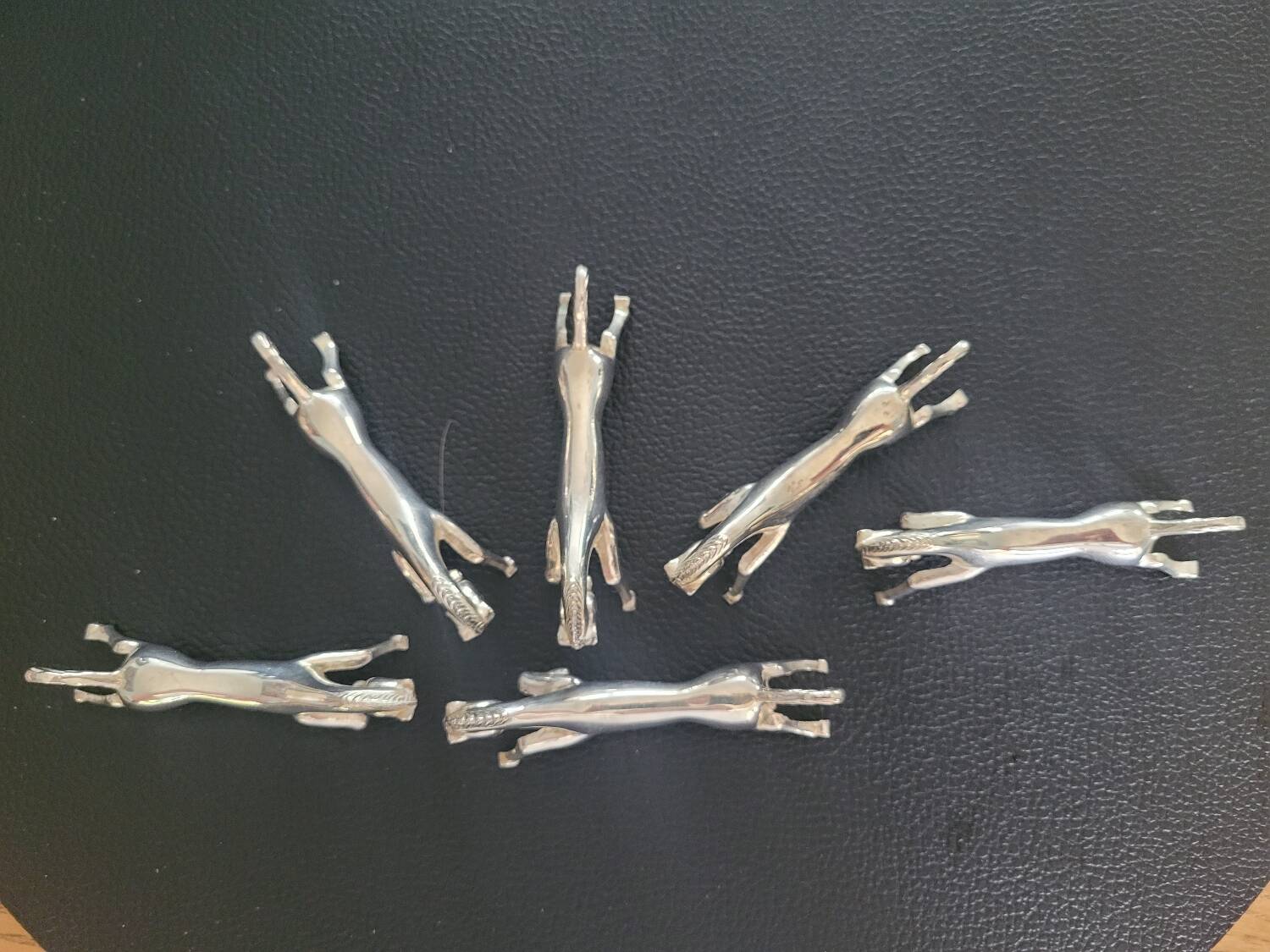 Set of 6 horse knife holders