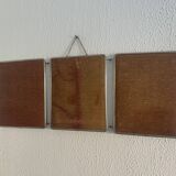 Vintage 1950s barber brick triptych mirror - 30 x 76 cm