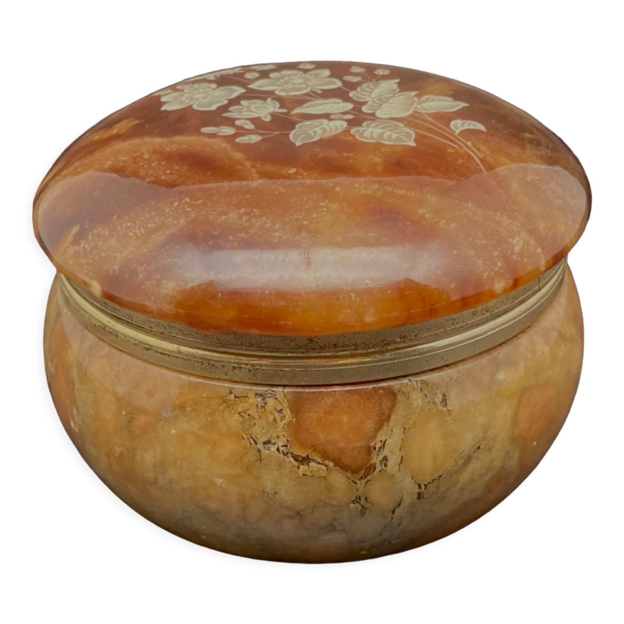 Jewelry box or decorative round stone