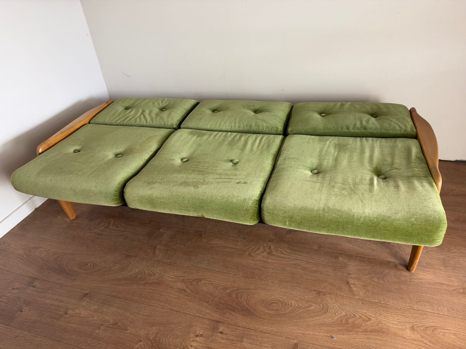 Vintage 3-seater convertible sofa – Eugen Schmidt / Soloform style