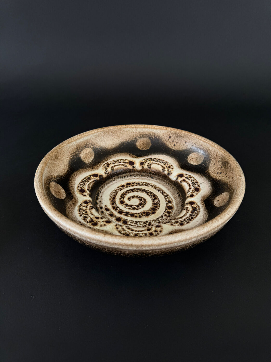 Vintage Modernist Handmade German Far Lava Ceramic Decorative Bowl