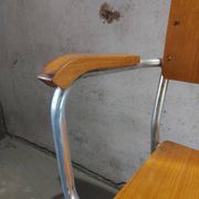 Fauteuil en bois et aluminium par Alpos, années 1970