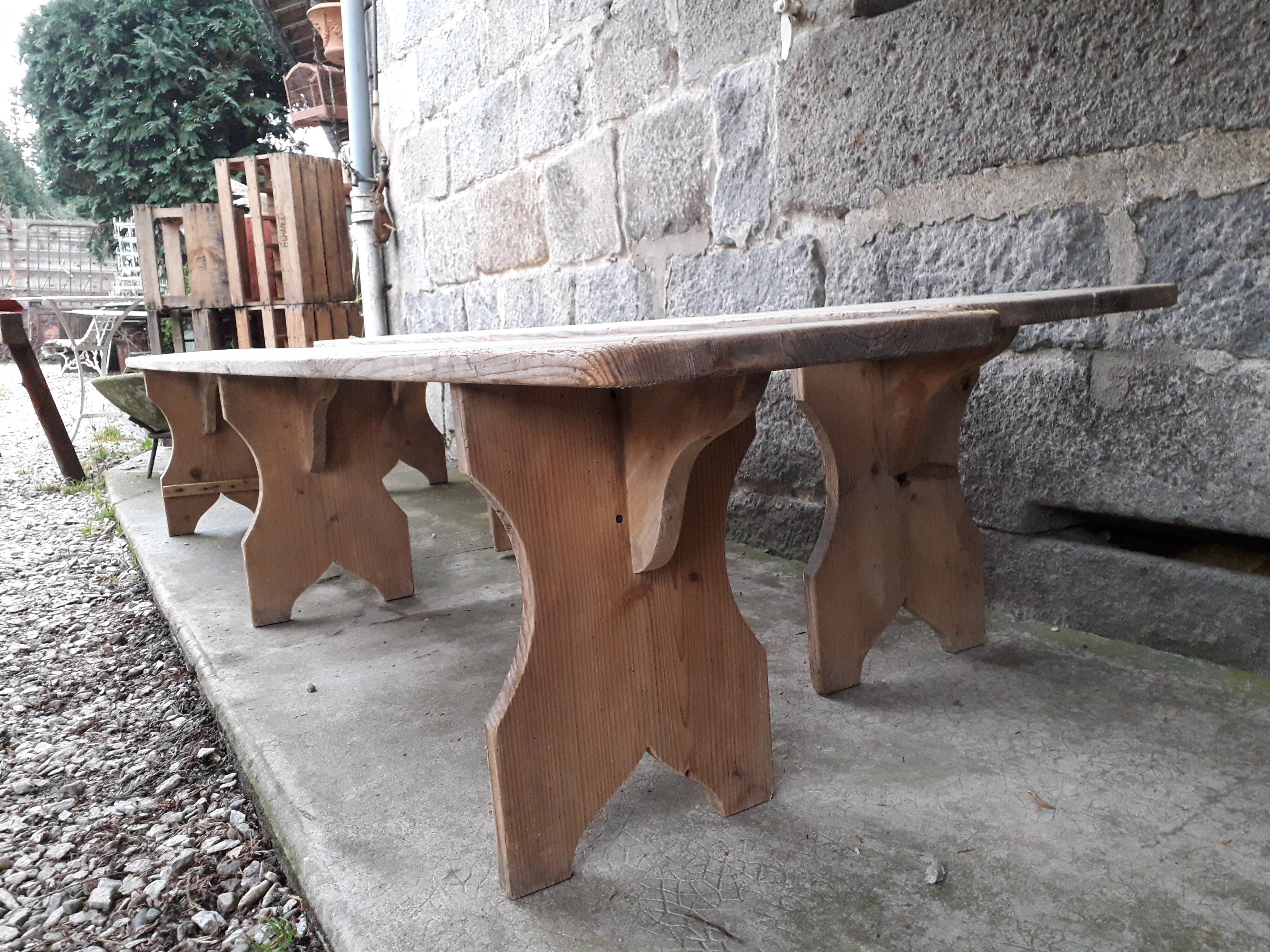 Pair of rustic benches 265 cm