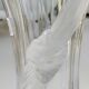 Vintage Multifaceted Crystal Vase, Frosted Draped Bow, col. Opaque white, Evita Crystal, Germany